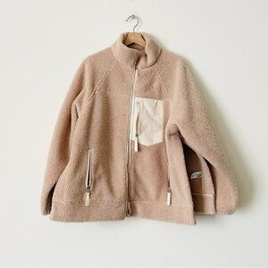 ROUCHA LARGE Tubke Teddy Bear Fleece jacket in Ecru beige